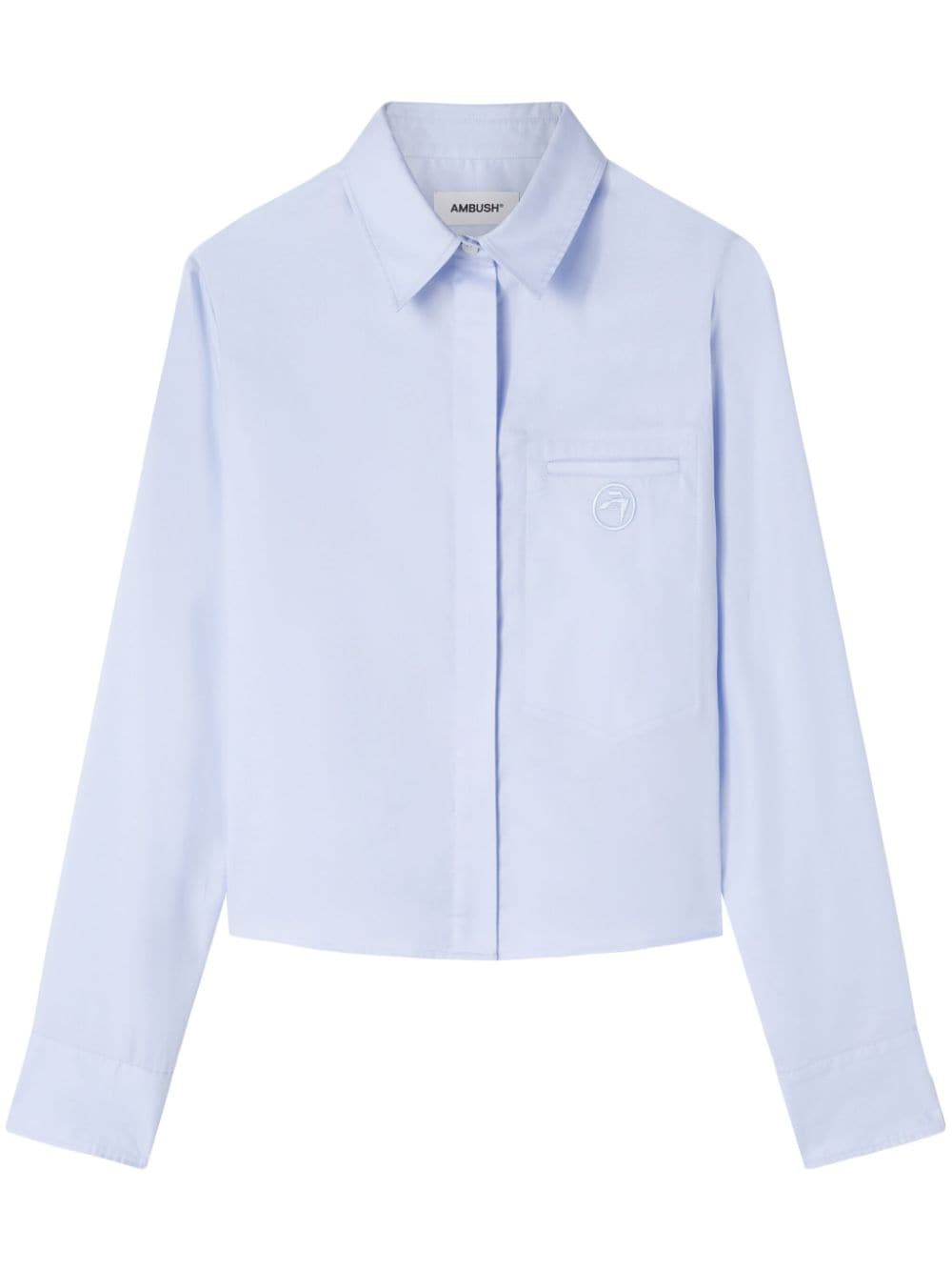 AMBUSH logo-embroidered cotton shirt - Blue von AMBUSH