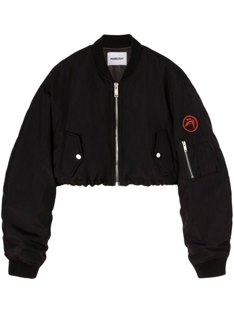 AMBUSH logo-embroidered cropped bomber jacket - Black von AMBUSH