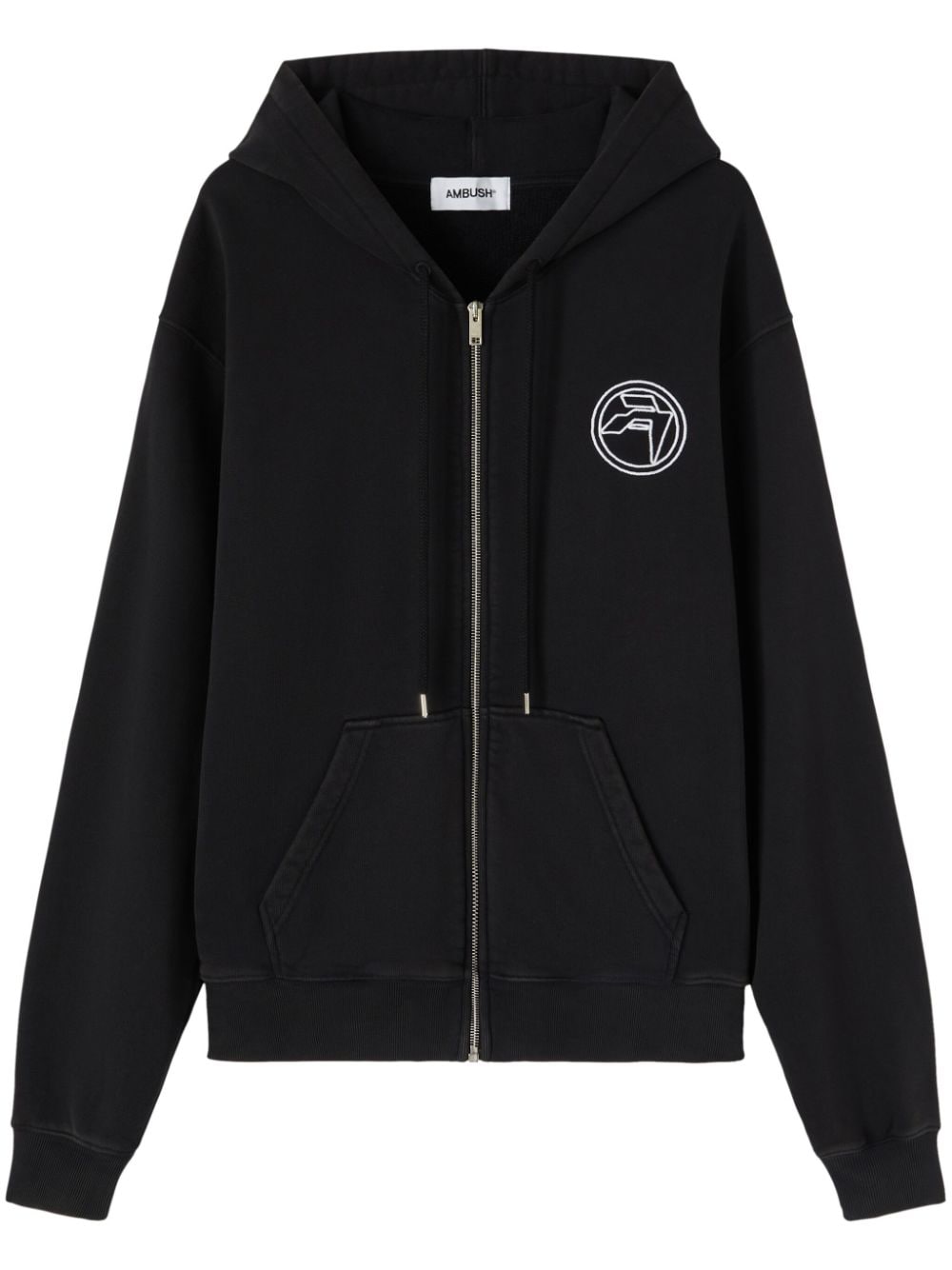 AMBUSH logo-embroidered organic cotton hoodie - Black von AMBUSH