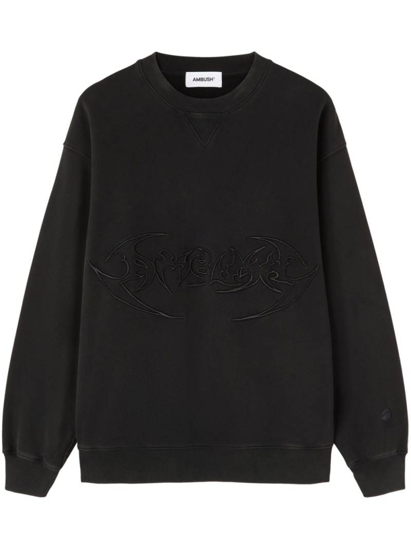 AMBUSH logo-embroidered organic cotton sweatshirt - Black von AMBUSH