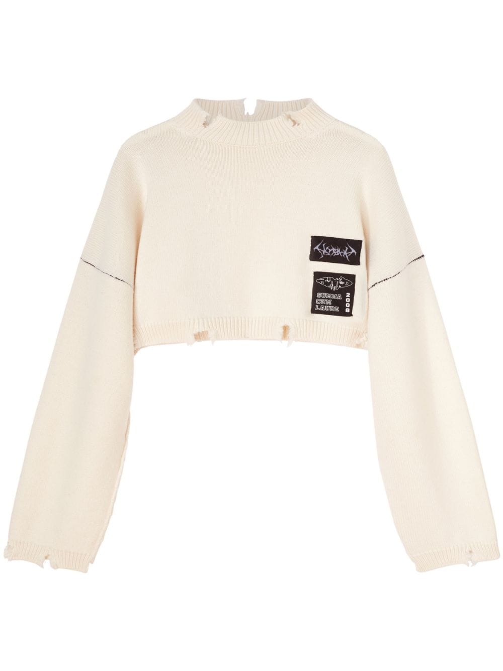 AMBUSH logo-patch cropped jumper - Neutrals von AMBUSH