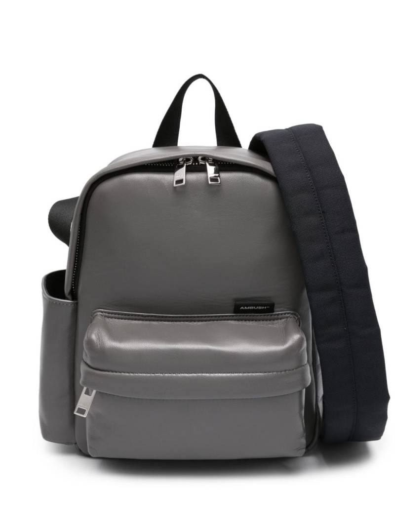 AMBUSH logo-tag leather backpack - Grey von AMBUSH