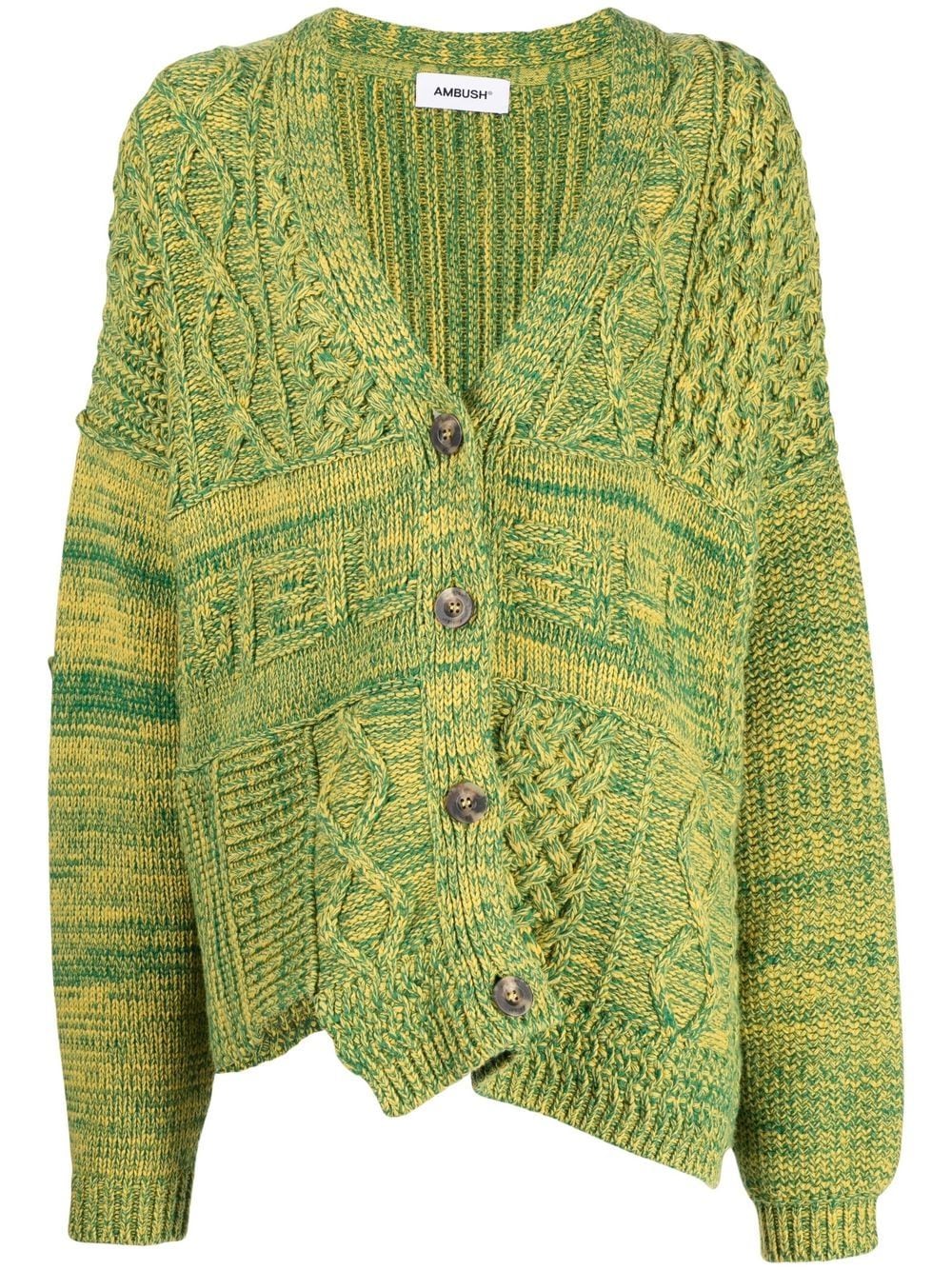 AMBUSH marl-knit V-neck cardigan - Yellow von AMBUSH