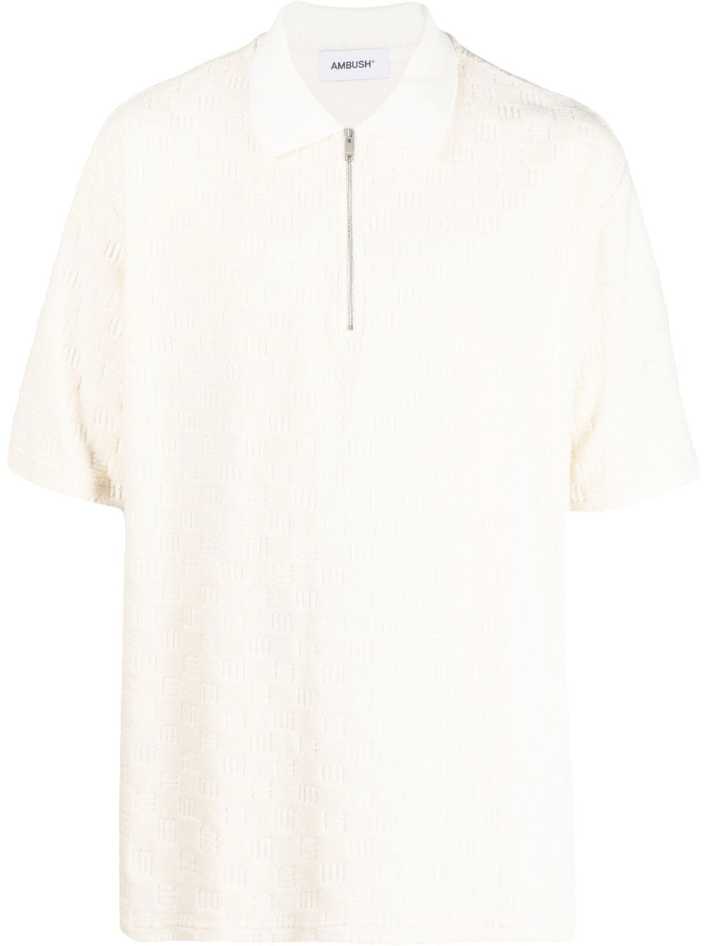 AMBUSH monogram-textured polo shirt - White von AMBUSH