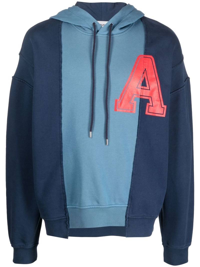 AMBUSH panelled logo-print hoodie - Blue von AMBUSH