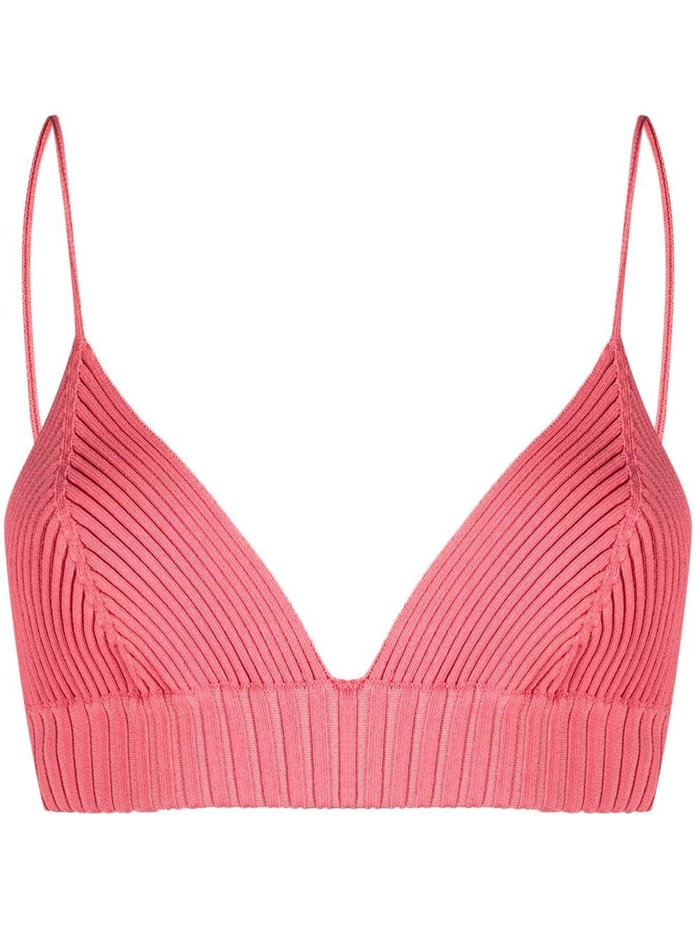 AMBUSH ribbed-knit slip-on bralette - Pink von AMBUSH