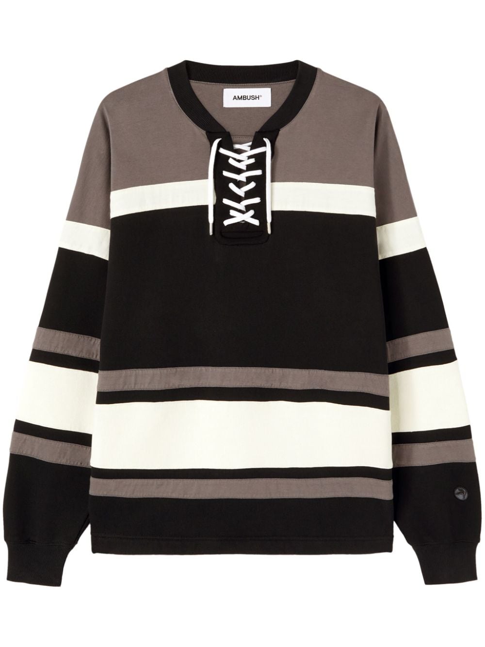 AMBUSH striped organic cotton sweatshirt - Black von AMBUSH