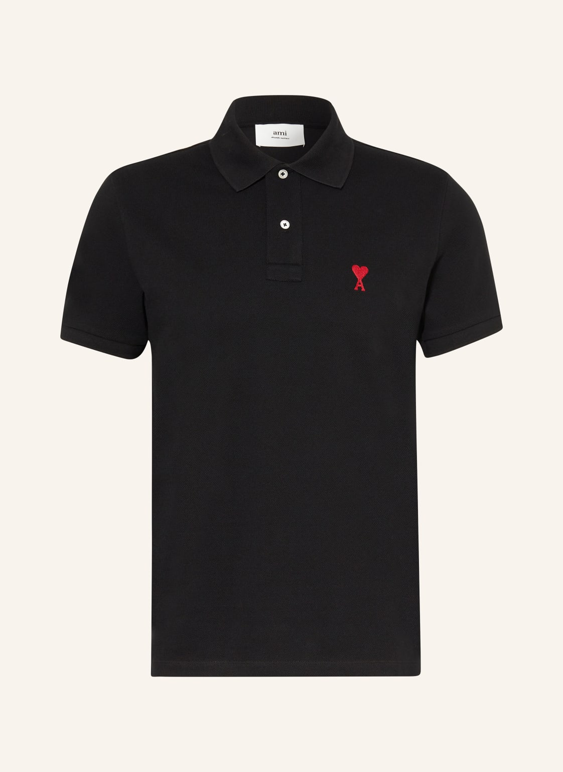 Ami Paris Piqué-Poloshirt schwarz Ami Paris Piqué-Poloshirt schwarz von AMI PARIS