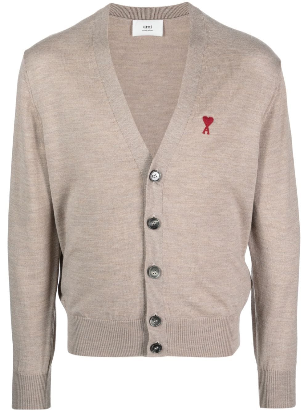 AMI Paris Ami de Coeur merino-wool cardigan - Neutrals von AMI Paris