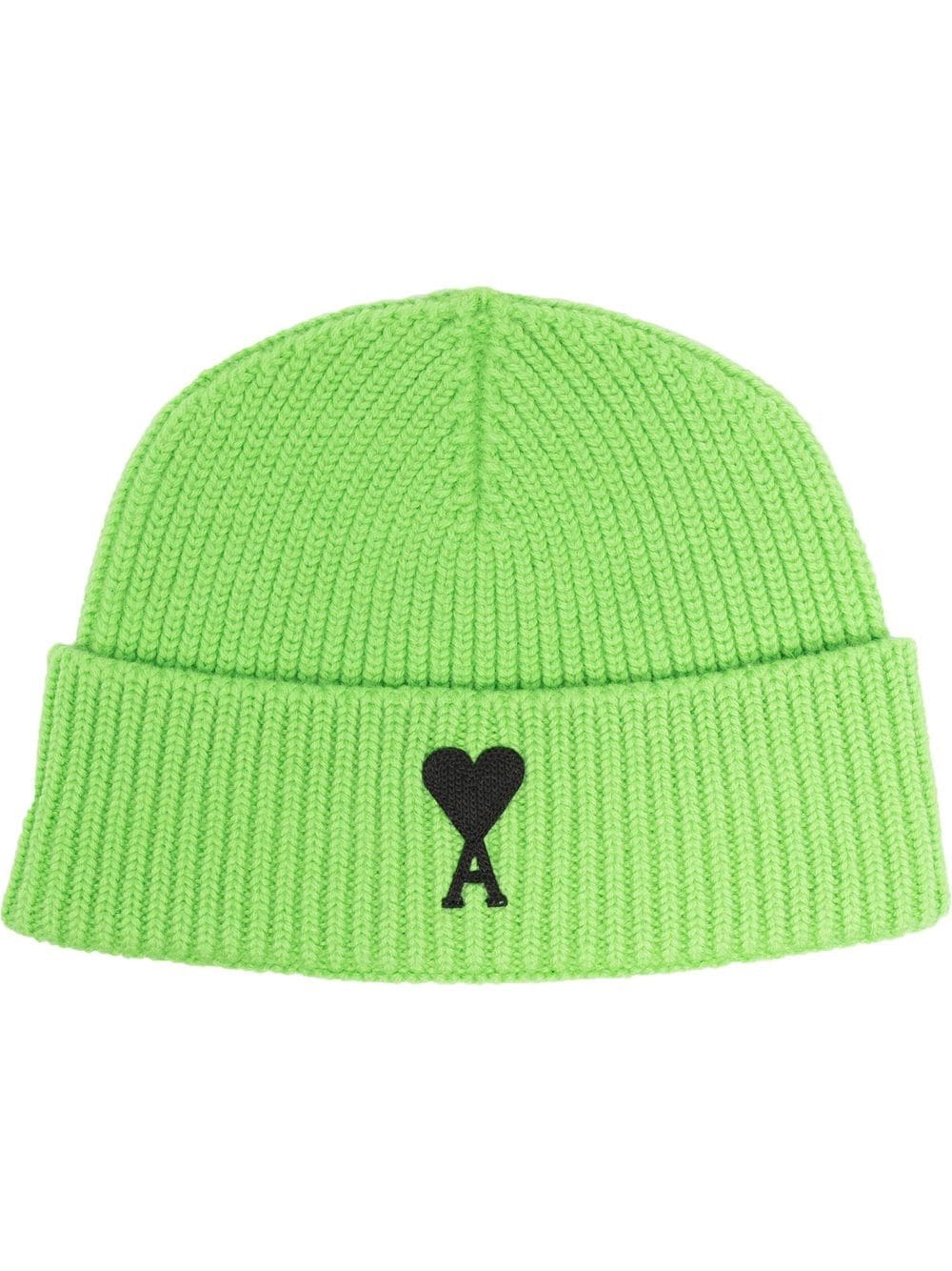 AMI Paris Ami de Coeur ribbed beanie - Green von AMI Paris