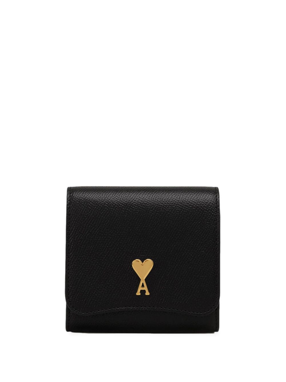 AMI Paris Paris Paris compact leather wallet - Black von AMI Paris
