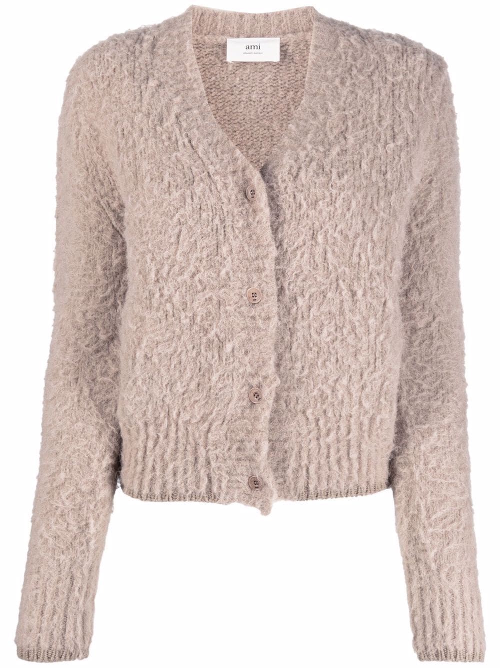 AMI Paris V-neck fleece cardigan - Neutrals von AMI Paris