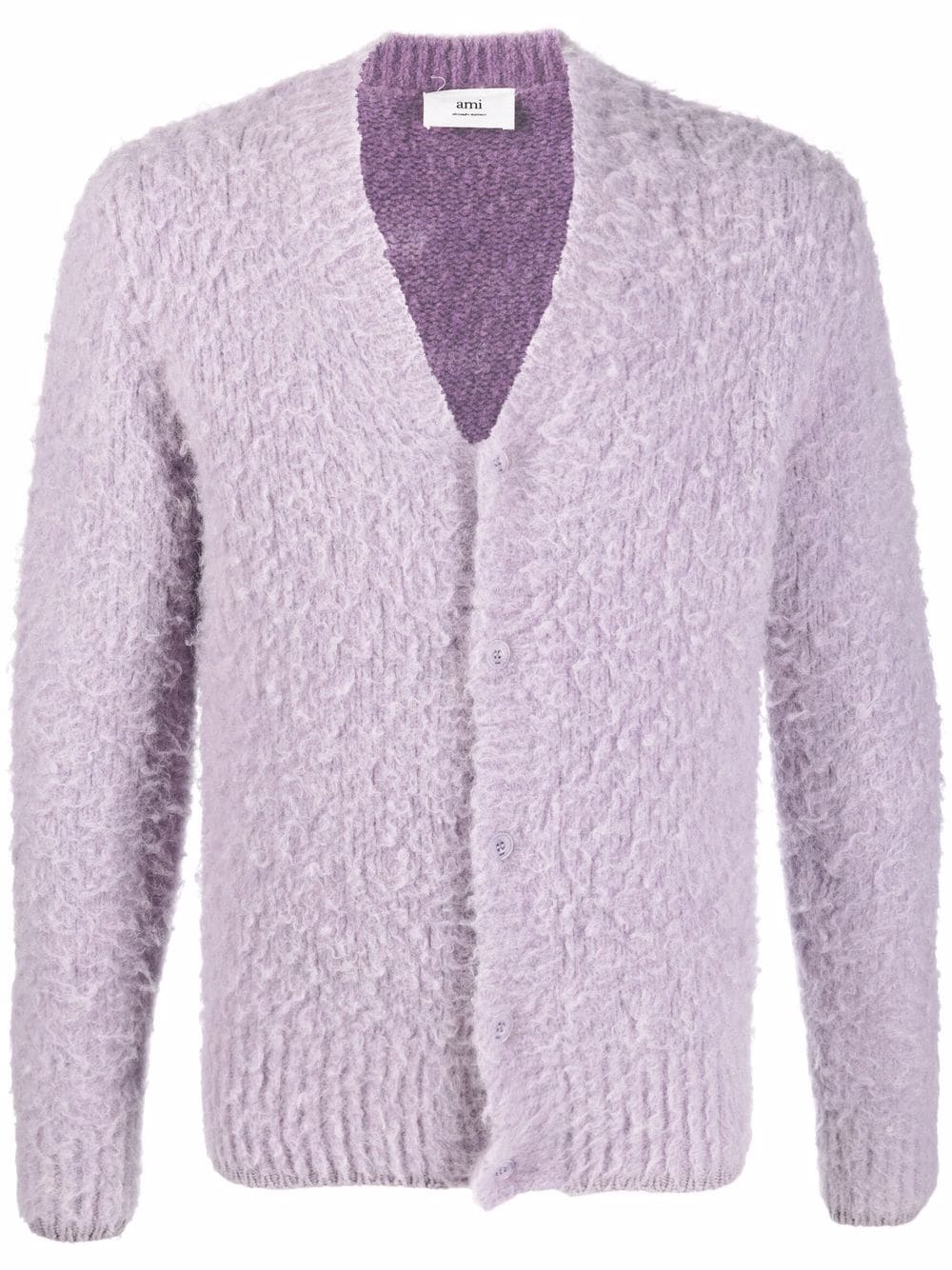 AMI Paris V-neck fleece cardigan - Purple von AMI Paris