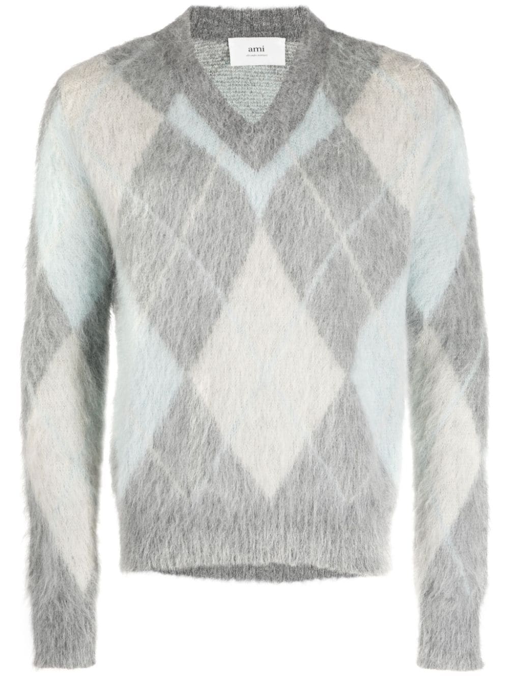 AMI Paris argyle-knit brushed sweatshirt - Grey von AMI Paris