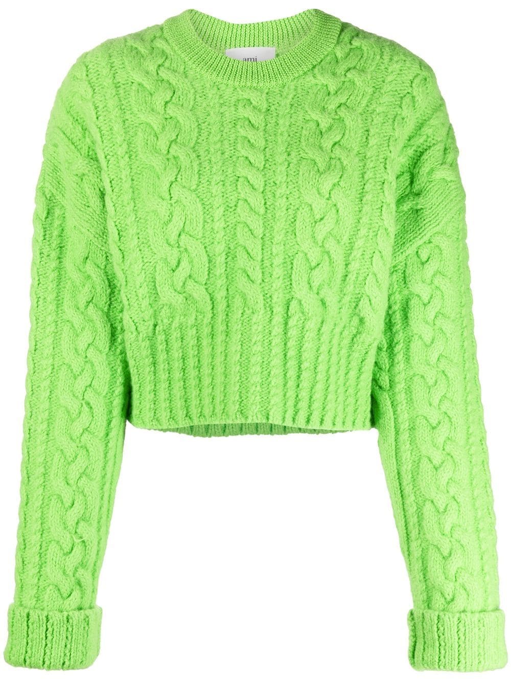 AMI Paris cable-knit virgin wool jumper - Green von AMI Paris