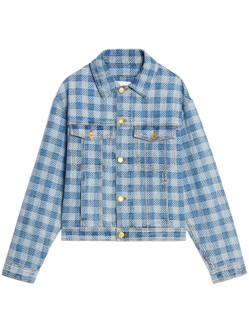 AMI Paris check-pattern denim jacket - Blue von AMI Paris