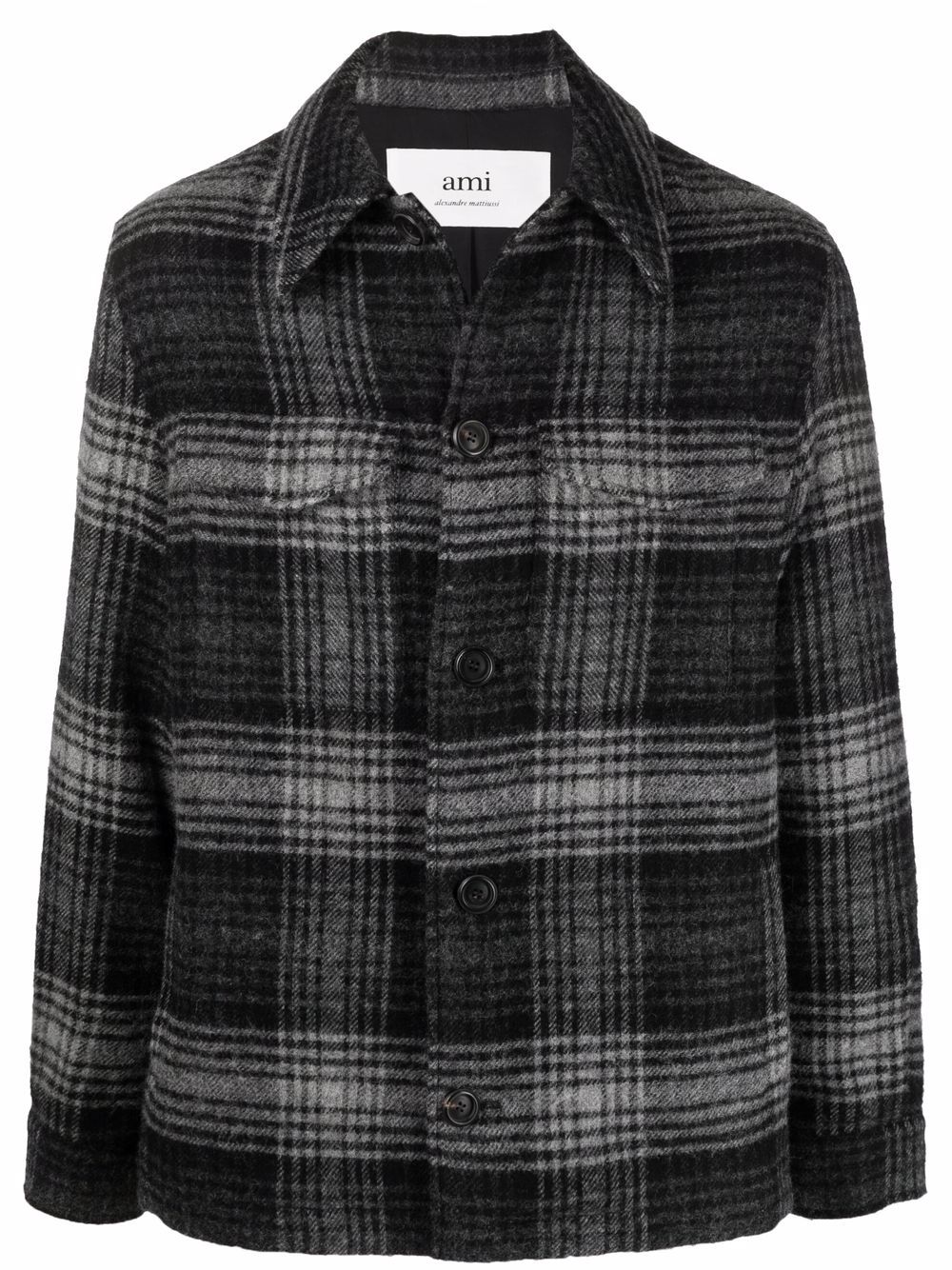 AMI Paris checked button-up shirt jacket - Black von AMI Paris