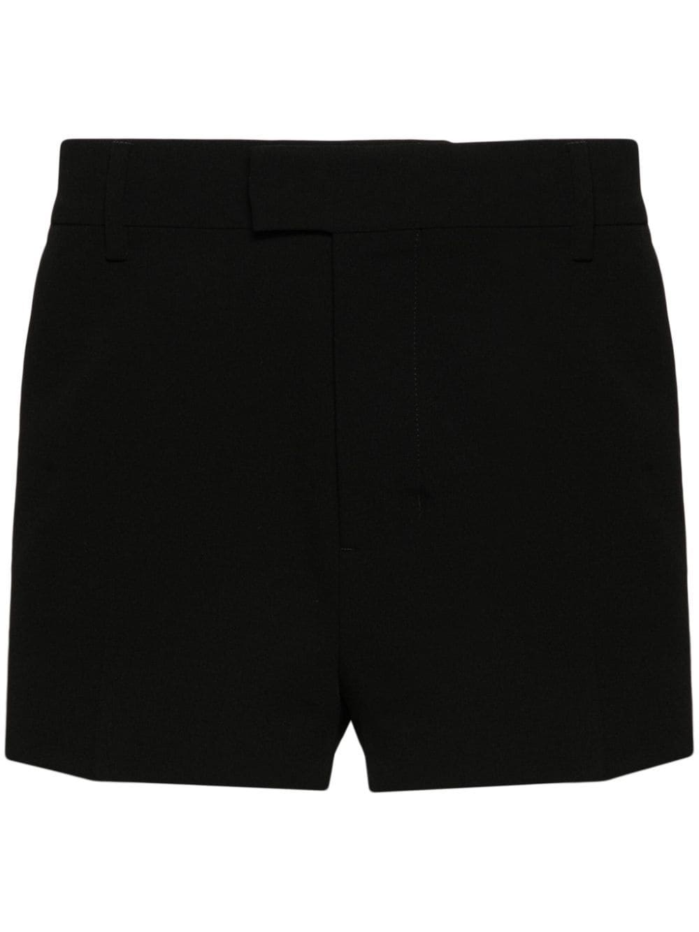 AMI Paris crepe virgin-wool mini shorts - 001 BLACK von AMI Paris