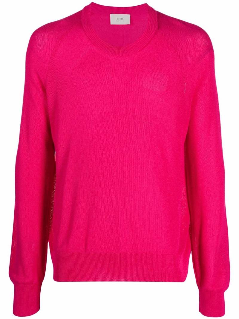 AMI Paris fine-knit raglan-sleeve jumper - Pink von AMI Paris