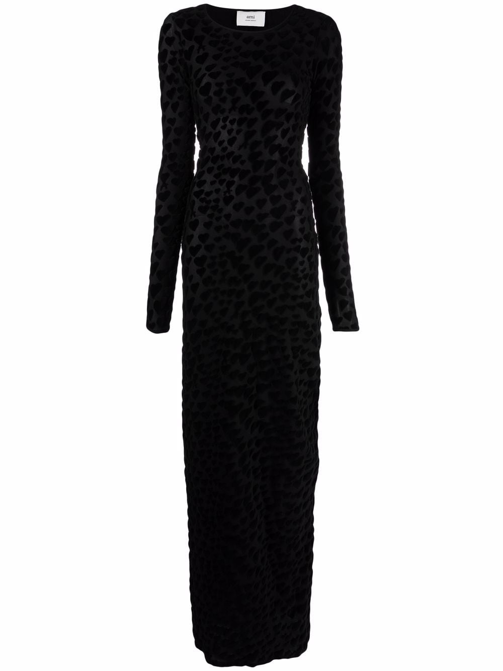 AMI Paris heart pattern maxi dress - Black von AMI Paris