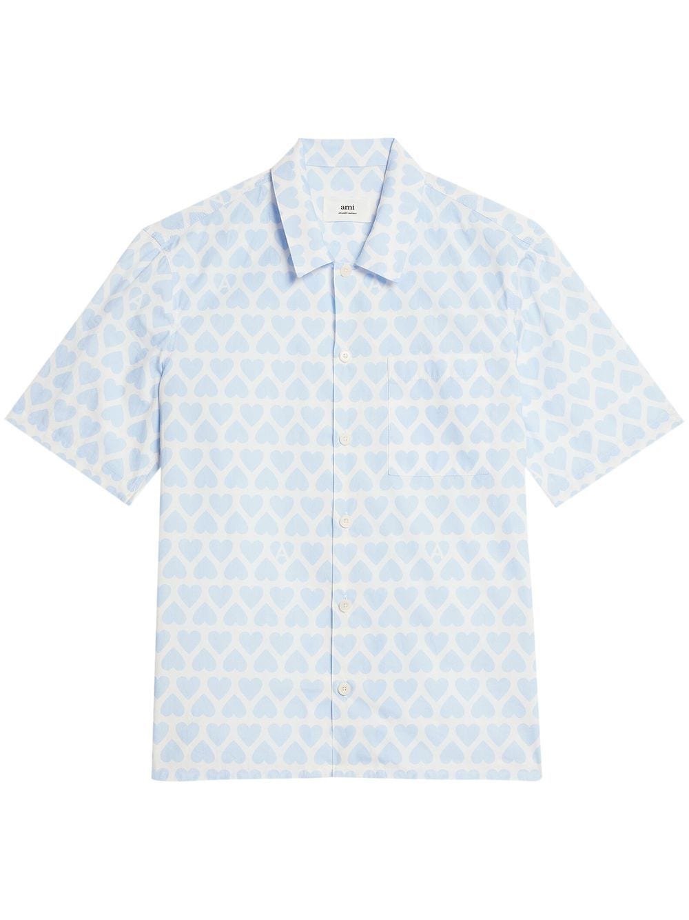 AMI Paris heart-print short-sleeve shirt - Blue von AMI Paris