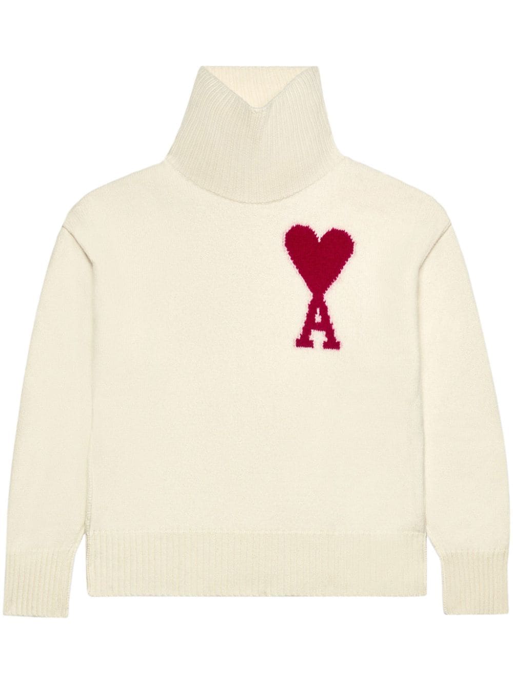 AMI Paris intarsia-logo wool jumper - White von AMI Paris