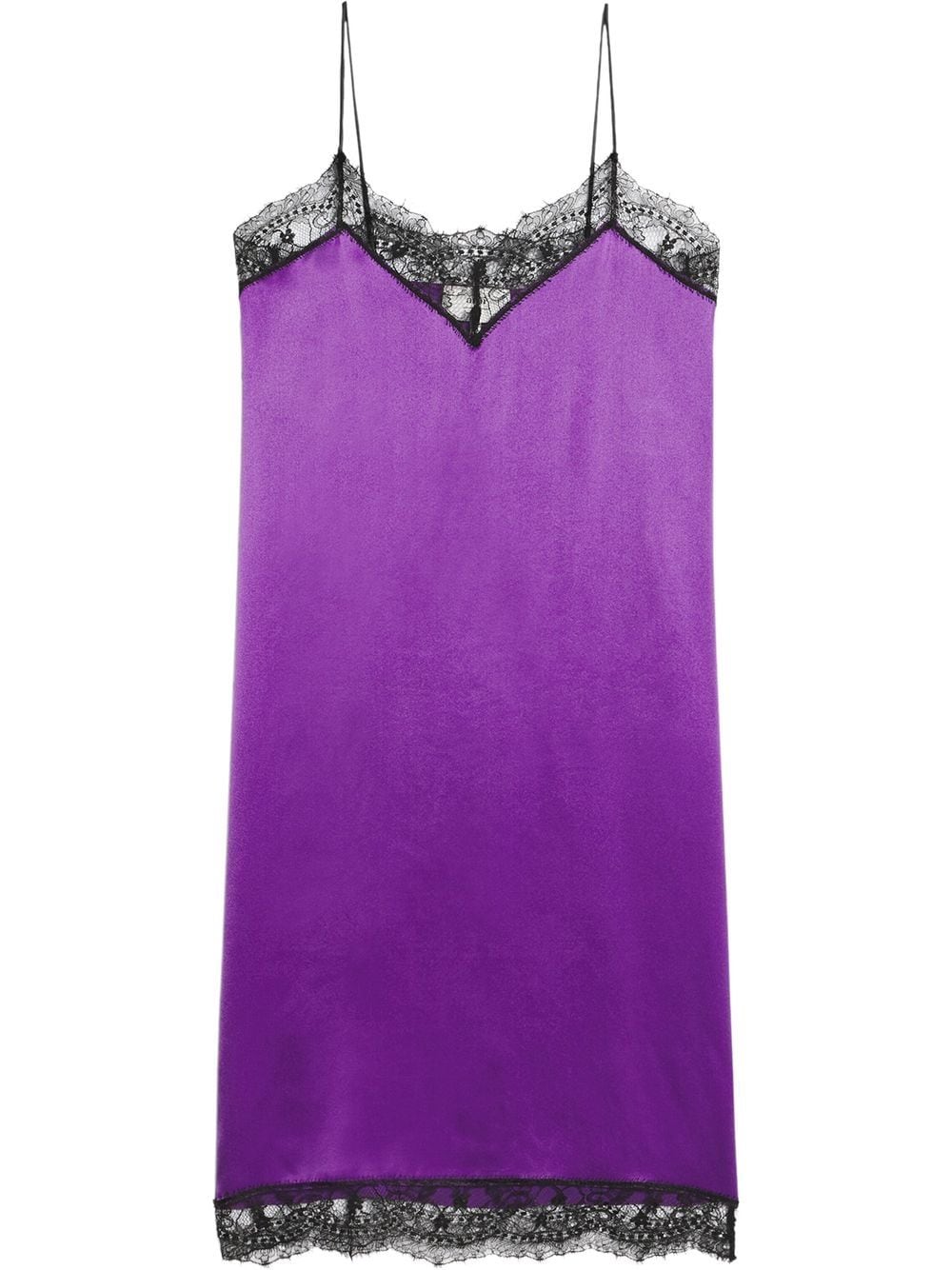 AMI Paris lace-trim silk midi dress - Purple von AMI Paris
