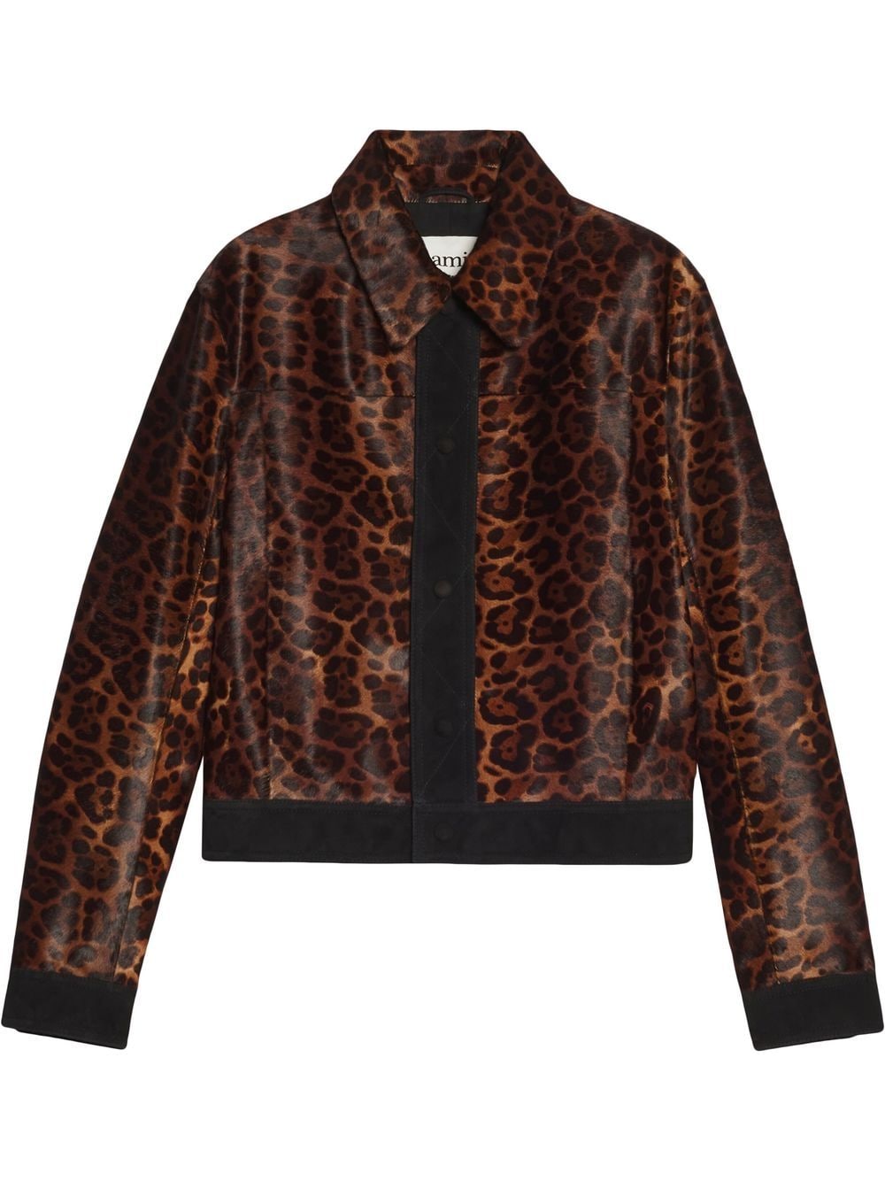 AMI Paris leopard-print haircalf cropped jacket - Brown von AMI Paris