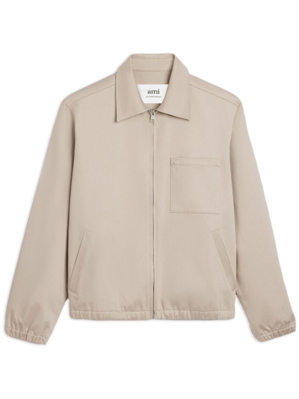 AMI Paris logo-embroidered cotton Harrington jacket - Neutrals von AMI Paris