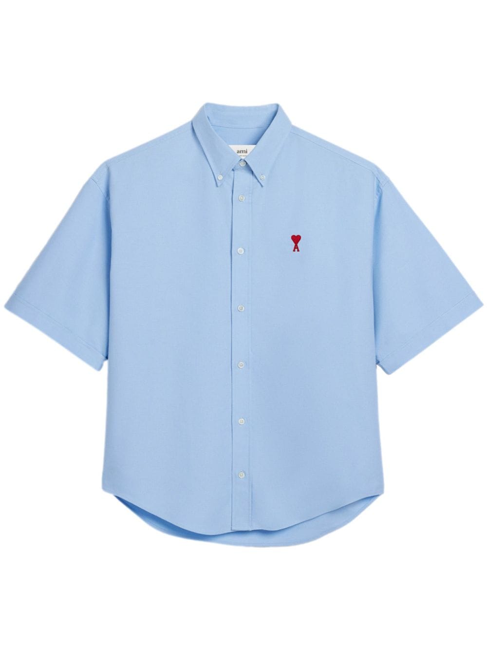 AMI Paris logo-embroidered cotton shirt - Blue von AMI Paris