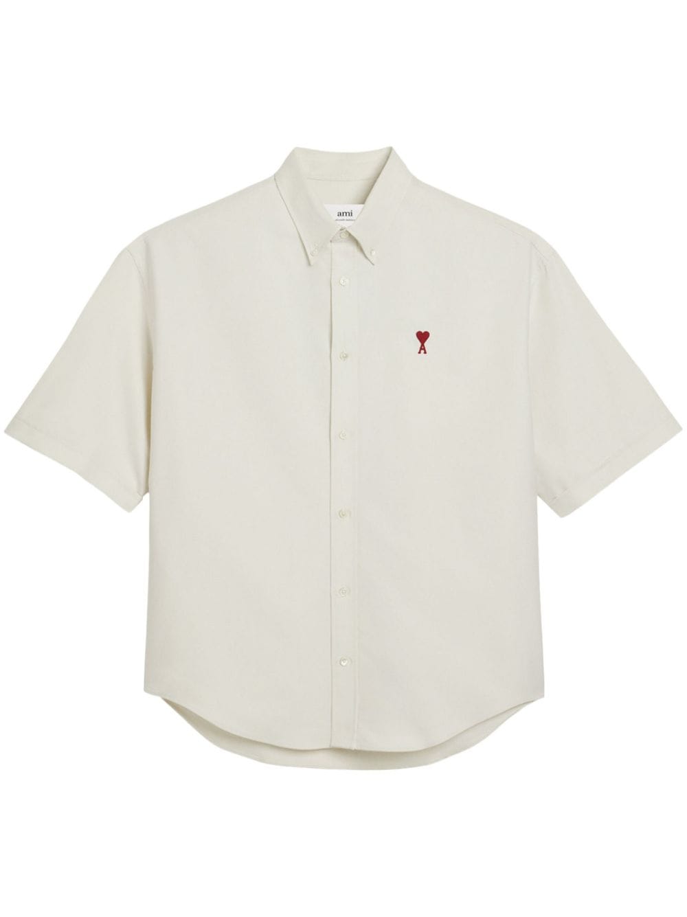 AMI Paris logo-embroidered cotton shirt - White von AMI Paris