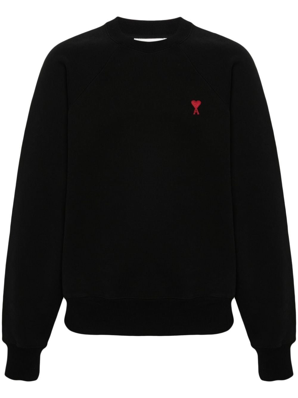 AMI Paris logo-embroidered organic-cotton sweatshirt - Black von AMI Paris