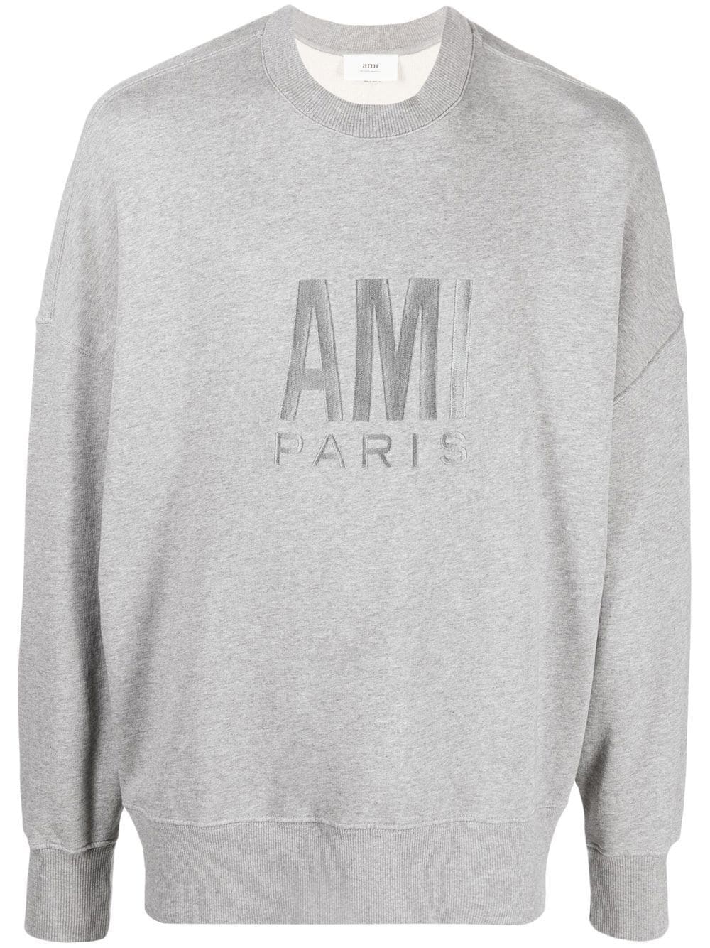 AMI Paris logo-embroidered oversize sweatshirt - Grey von AMI Paris