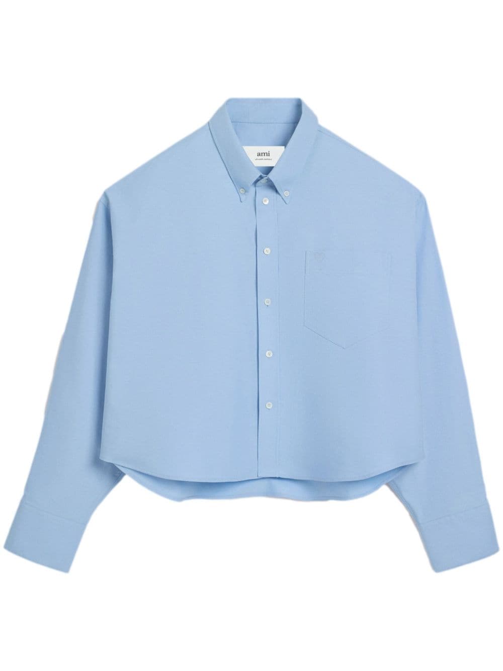 AMI Paris logo-embroidered poplin shirt - Blue von AMI Paris