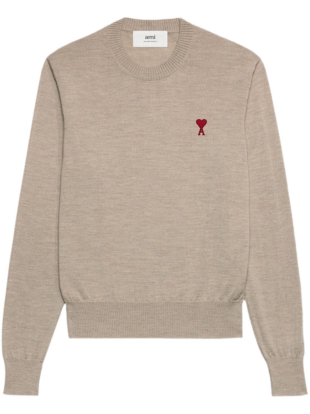 AMI Paris logo-embroidered wool jumper - Neutrals von AMI Paris