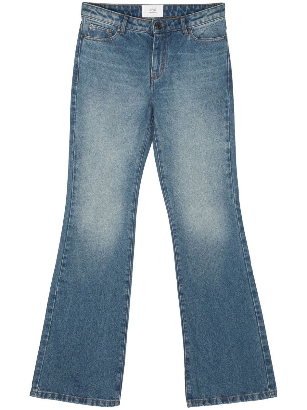 AMI Paris logo-patch flared jeans - Blue von AMI Paris