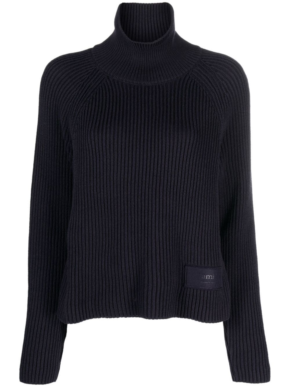 AMI Paris logo-patch high-neck jumper - Black von AMI Paris