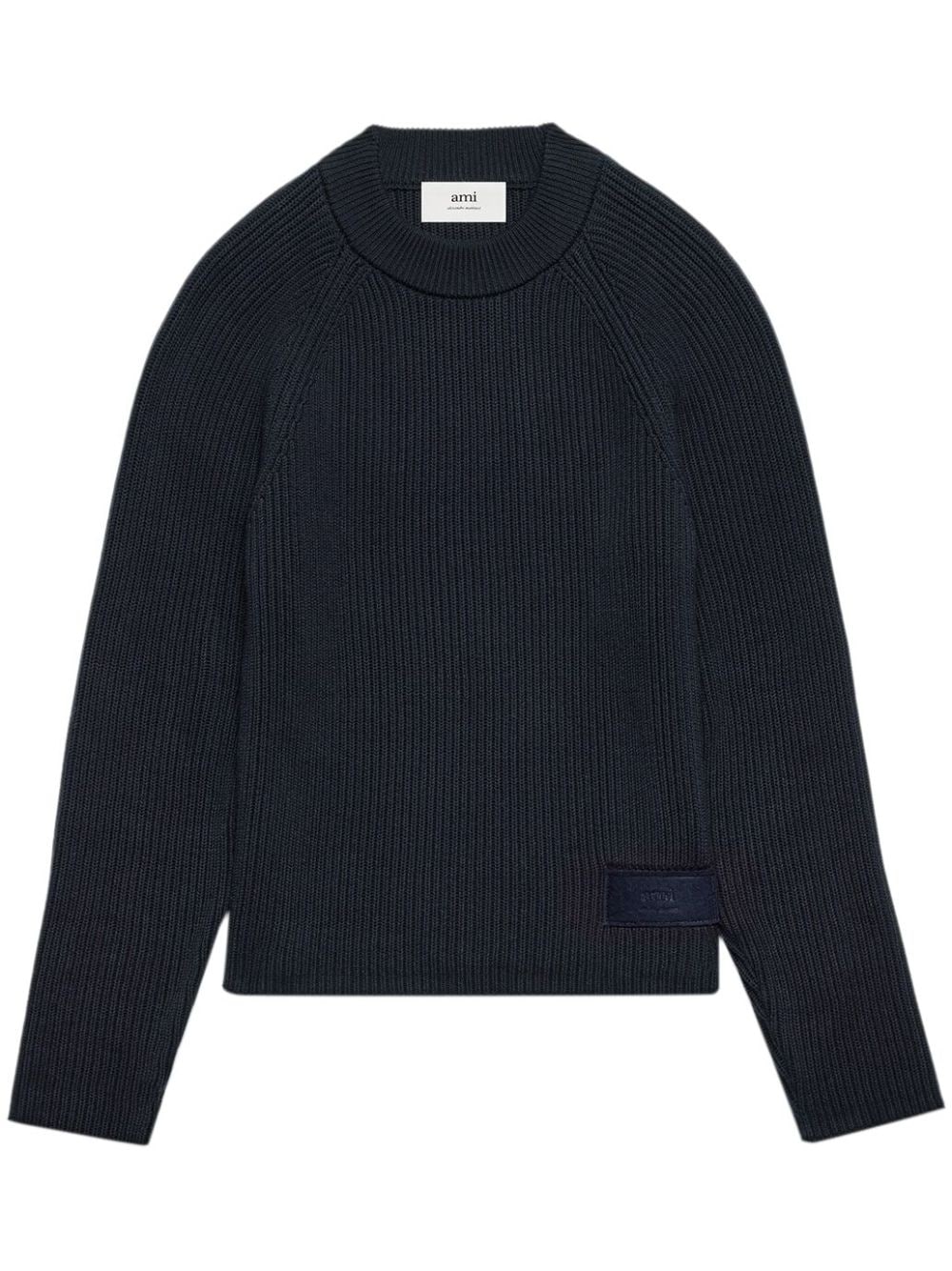 AMI Paris logo-patch knitted jumper - Blue von AMI Paris