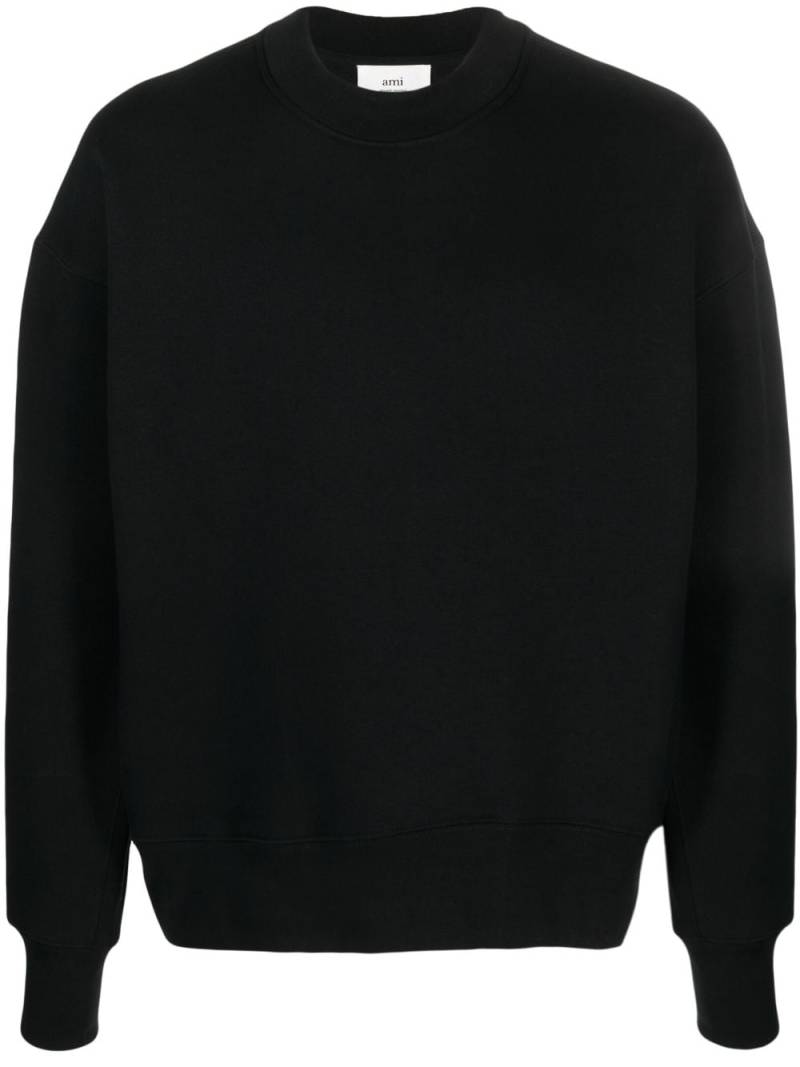 AMI Paris logo-patch long-sleeved sweatshirt - Black von AMI Paris