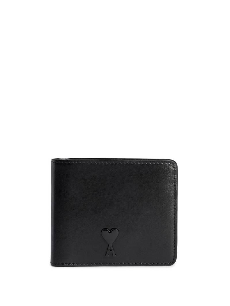 AMI Paris logo-plaque bi-fold leather wallet - Black von AMI Paris