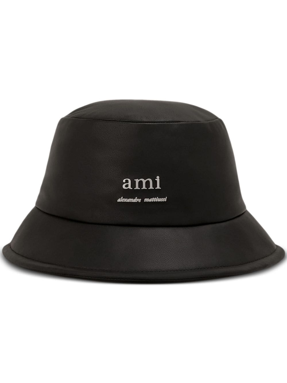 AMI Paris logo-plaque leather bucket hat - Green von AMI Paris