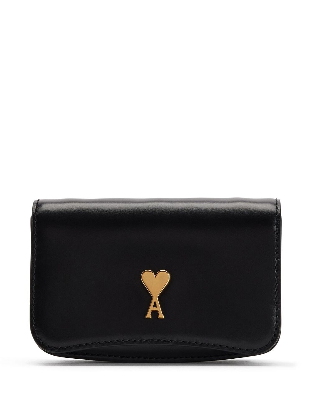 AMI Paris logo-plaque leather cardholder - Black von AMI Paris