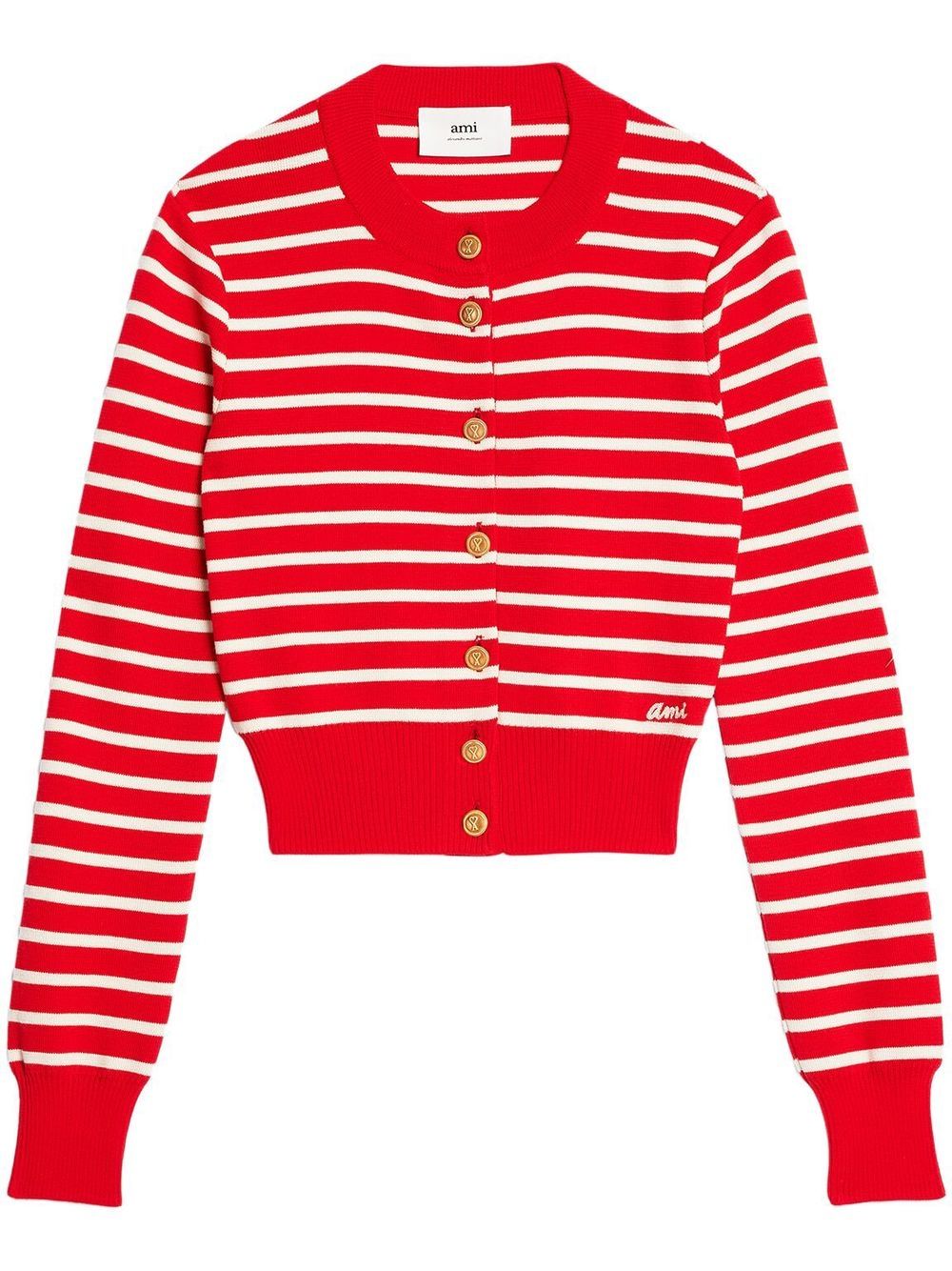 AMI Paris merino wool striped cardigan - Red von AMI Paris