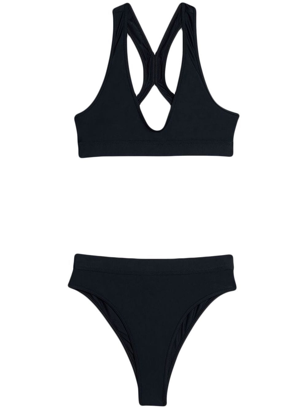 AMI Paris plunge high-rise bikini set - Black von AMI Paris