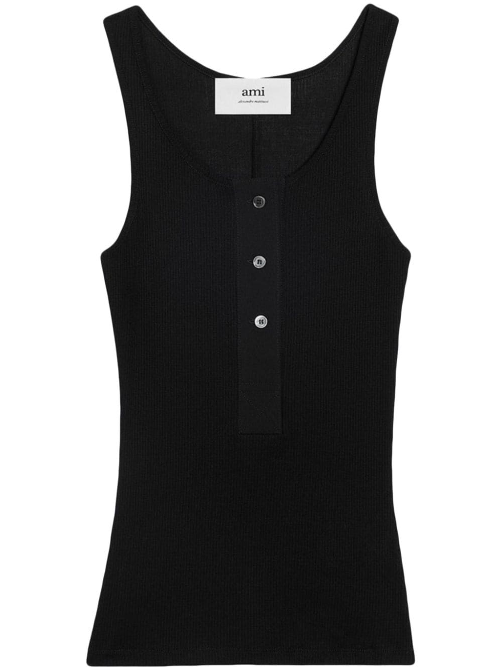 AMI Paris ribbed cotton tank top - Black von AMI Paris