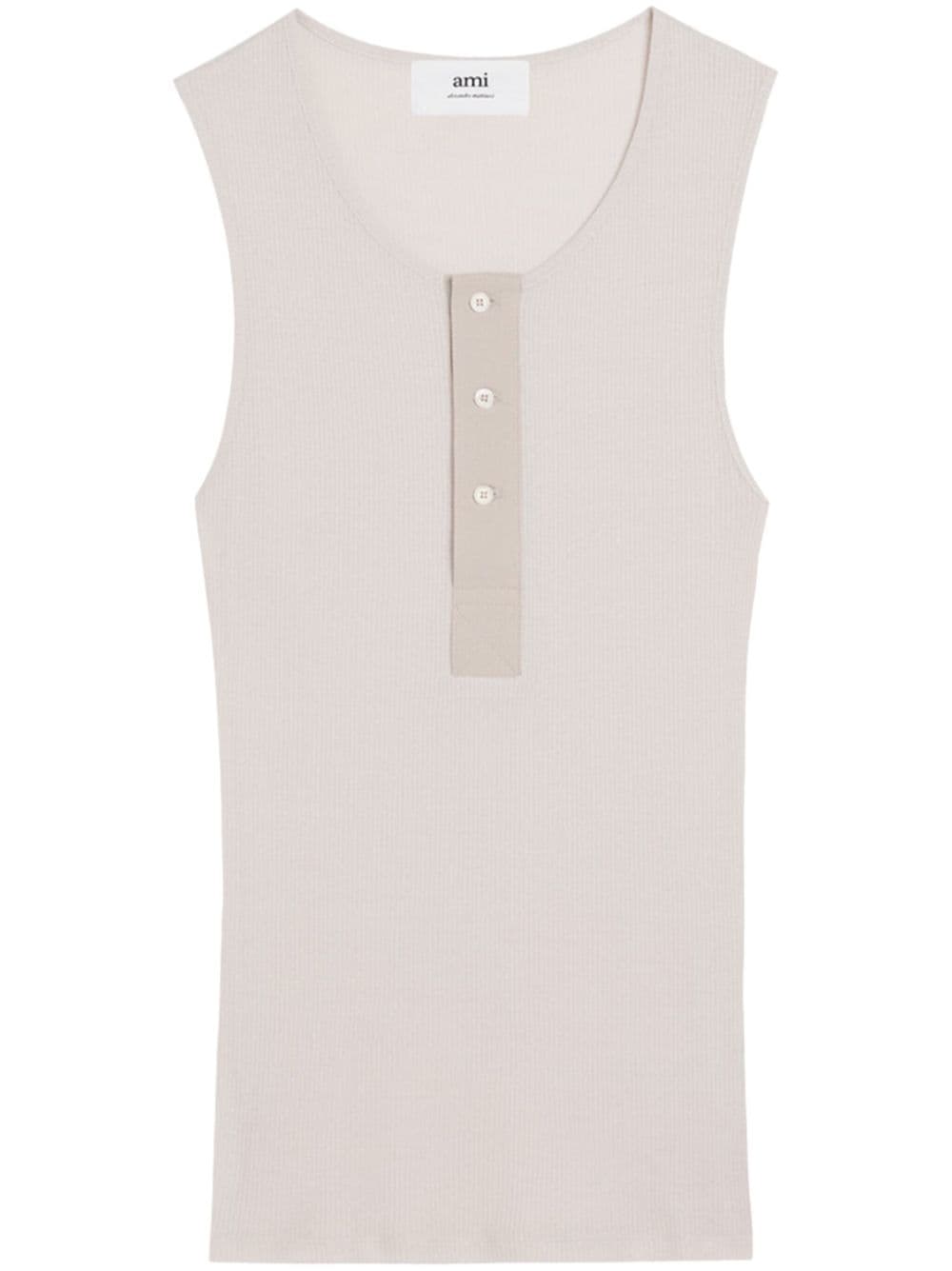 AMI Paris ribbed cotton tank top - Neutrals von AMI Paris