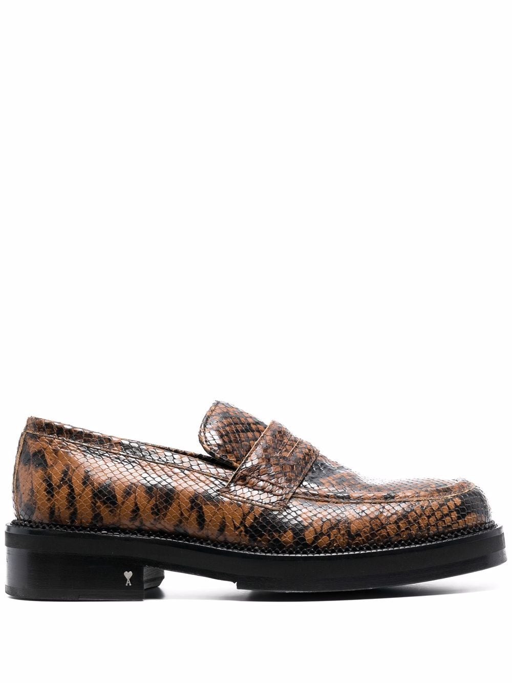 AMI Paris snakeskin-effect leather loafers - Brown von AMI Paris