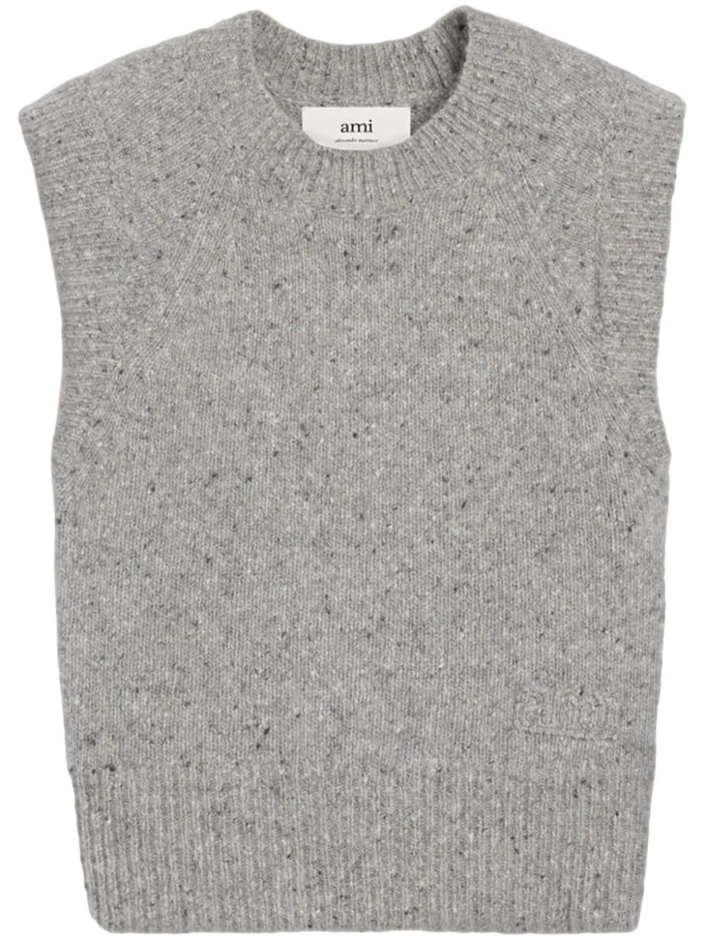 AMI Paris speckled-knit virgin wool-blend vest - Grey von AMI Paris