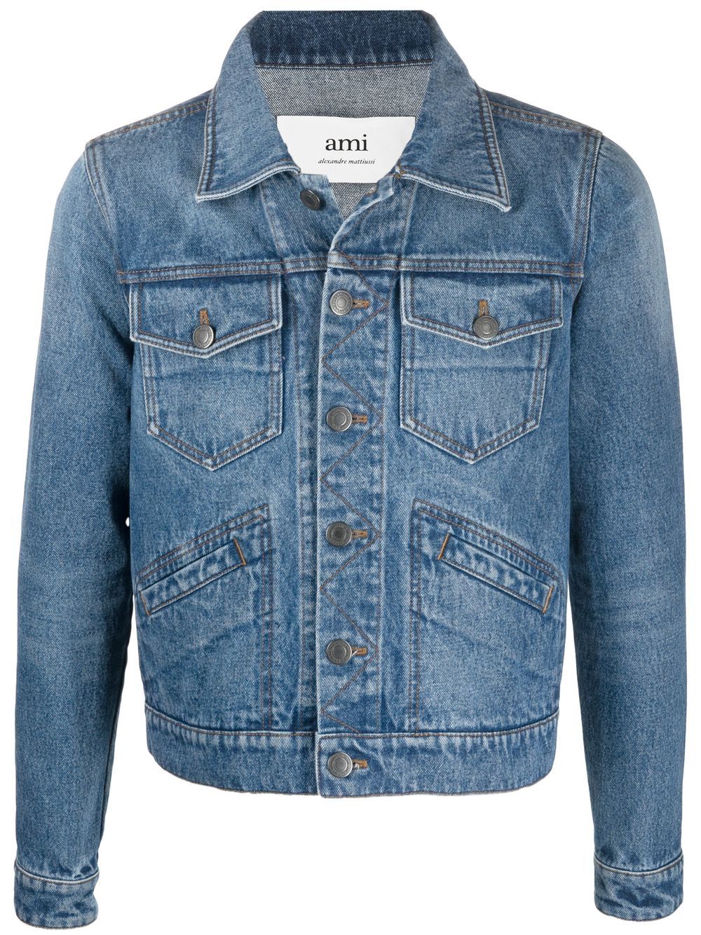AMI Paris stitch detail denim jacket - Blue von AMI Paris