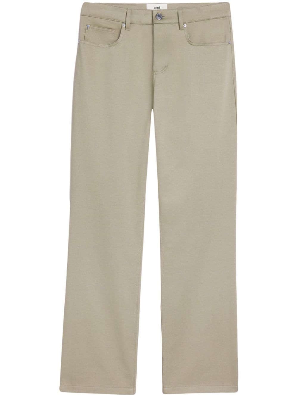 AMI Paris straight-leg cotton trousers - Neutrals von AMI Paris